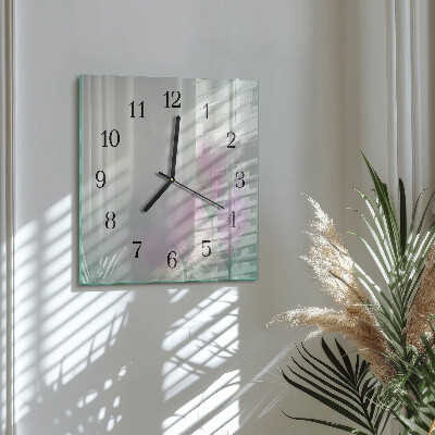 Wanduhr aus glas Blumen