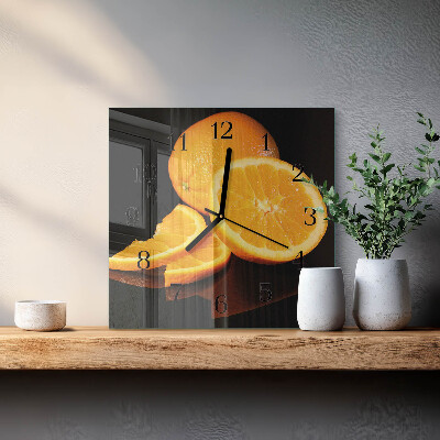 Wanduhr aus glas Orangen