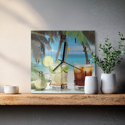 Wanduhr aus glas Cocktail