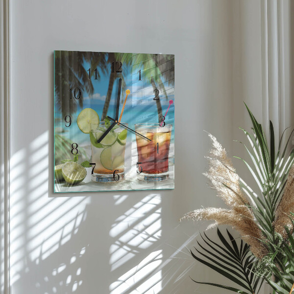 Wanduhr aus glas Cocktail