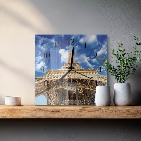 Wanduhr aus glas Eiffelturm