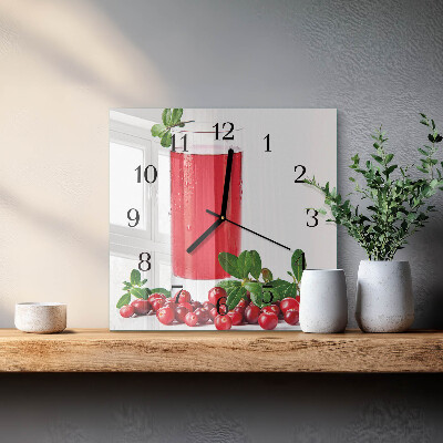 Wanduhr aus glas Cranberries