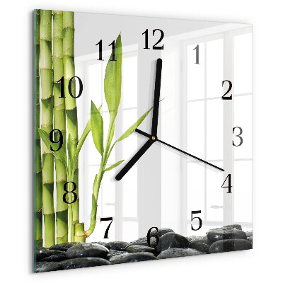 Wanduhr aus glas Bambus