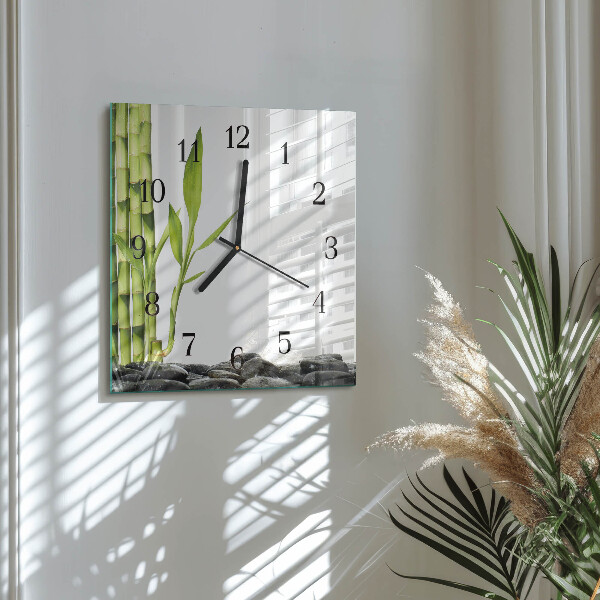 Wanduhr aus glas Bambus