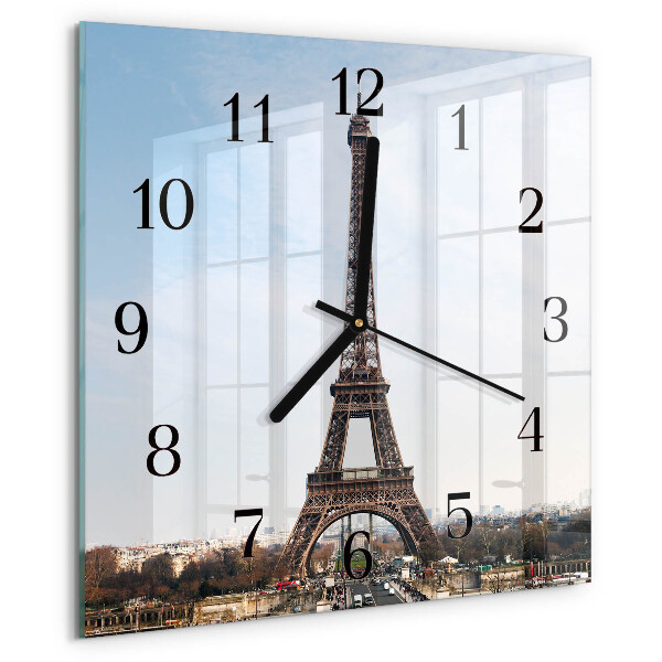 Wanduhr aus glas Eiffelturm