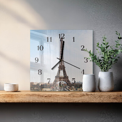 Wanduhr aus glas Eiffelturm