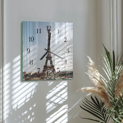 Wanduhr aus glas Eiffelturm
