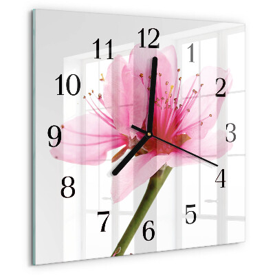 Wanduhr aus glas Blume