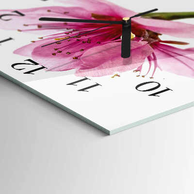Wanduhr aus glas Blume