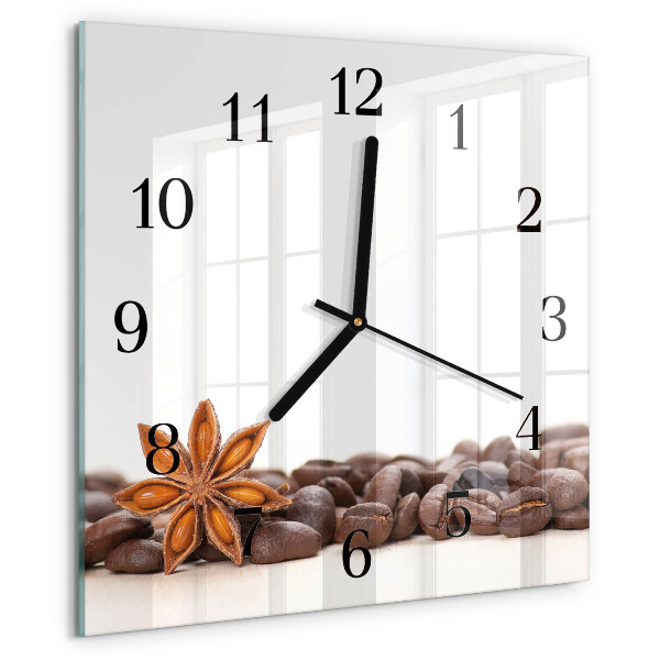 Wanduhr aus glas Kaffeebohnen