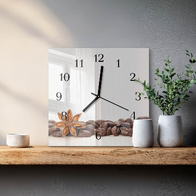 Wanduhr aus glas Kaffeebohnen