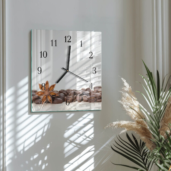 Wanduhr aus glas Kaffeebohnen