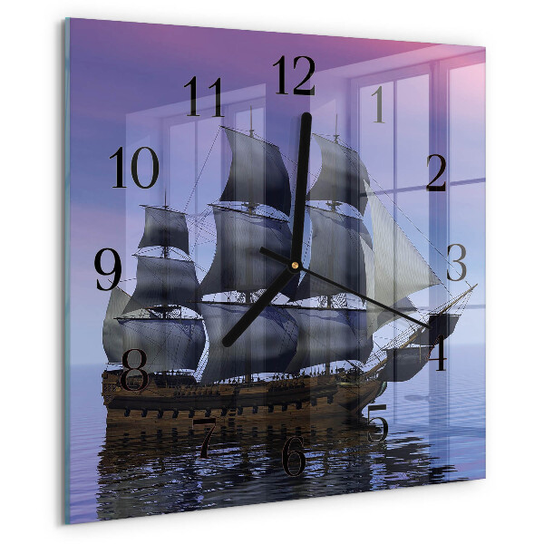Wanduhr aus glas Segeln