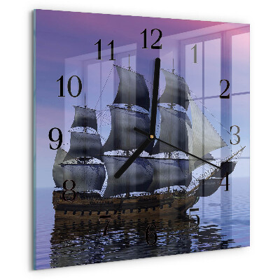 Wanduhr aus glas Segeln