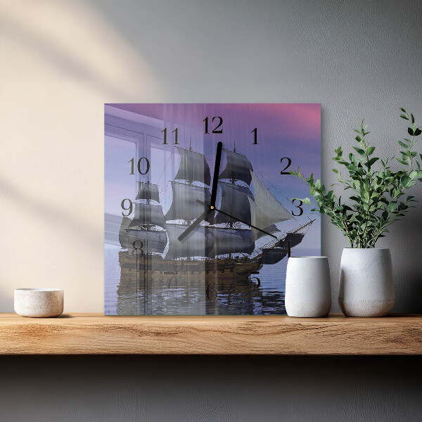 Wanduhr aus glas Segeln