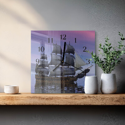 Wanduhr aus glas Segeln