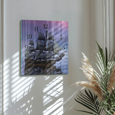 Wanduhr aus glas Segeln