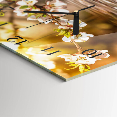 Wanduhr aus glas Blumen