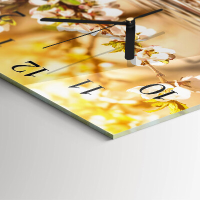 Wanduhr aus glas Blumen