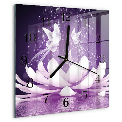 Wanduhr aus glas Blume