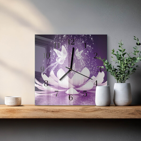Wanduhr aus glas Blume