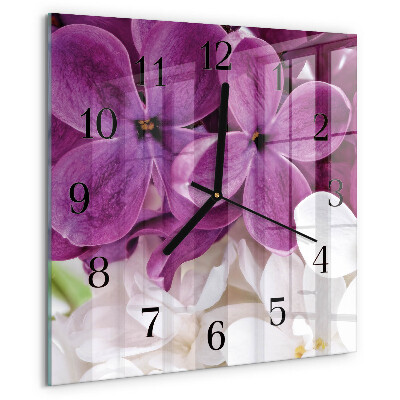 Wanduhr aus glas Blumen