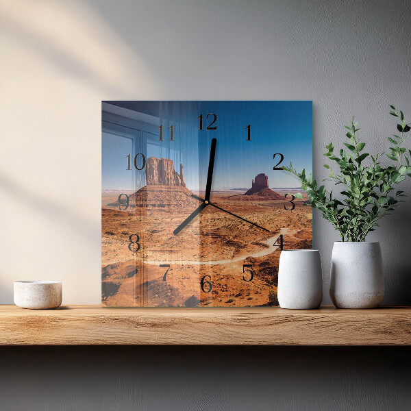 Wanduhr aus glas Wüste