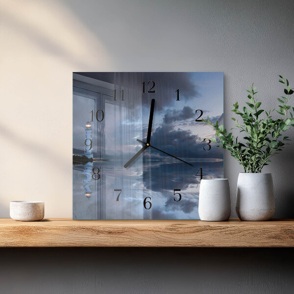Wanduhr aus glas Leuchtturm