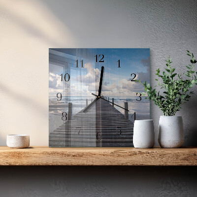 Wanduhr aus glas Brücke