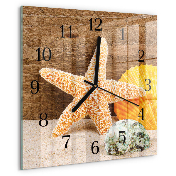 Wanduhr aus glas Seestern