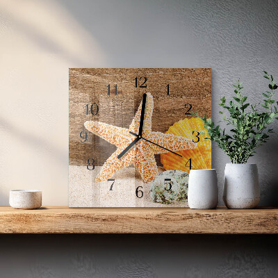 Wanduhr aus glas Seestern