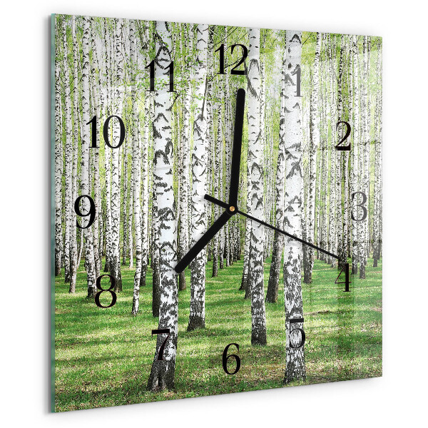 Wanduhr aus glas Birke