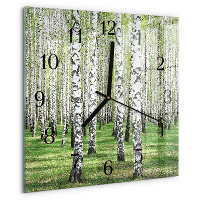 Wanduhr aus glas Birke