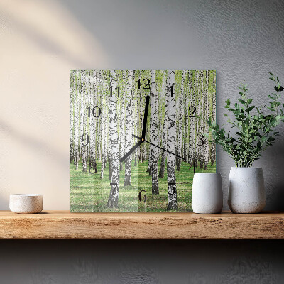 Wanduhr aus glas Birke