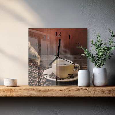 Wanduhr aus glas Kaffee