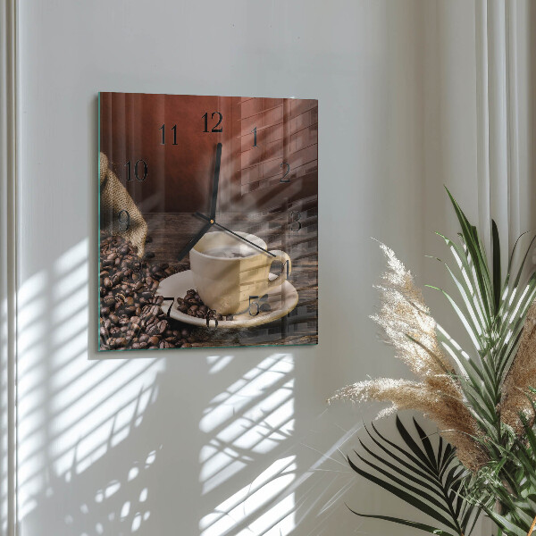 Wanduhr aus glas Kaffee