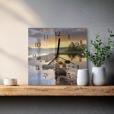Wanduhr aus glas Natura-See