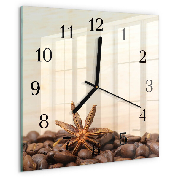 Wanduhr aus glas Kaffeebohnen
