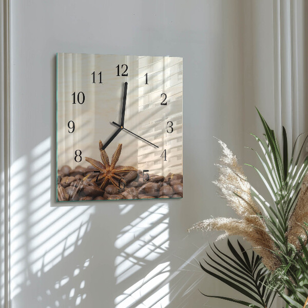 Wanduhr aus glas Kaffeebohnen