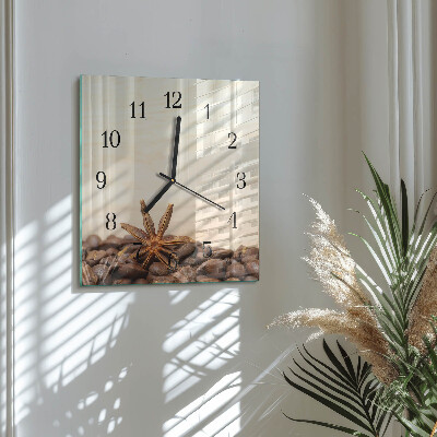 Wanduhr aus glas Kaffeebohnen