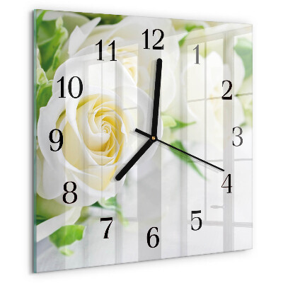 Wanduhr aus glas Rosen