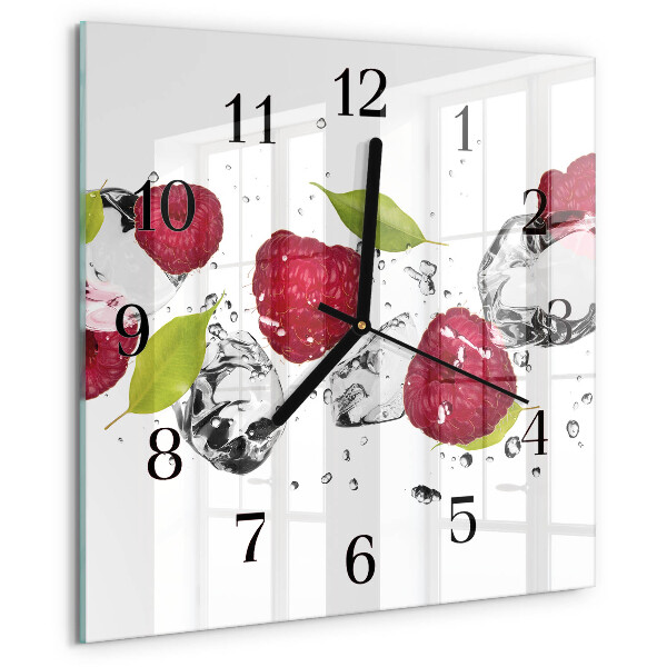 Wanduhr aus glas Himbeeren