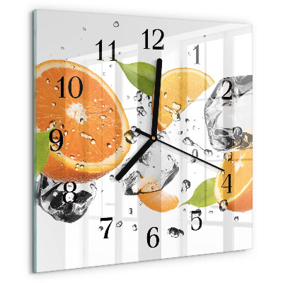 Wanduhr aus glas Orangen