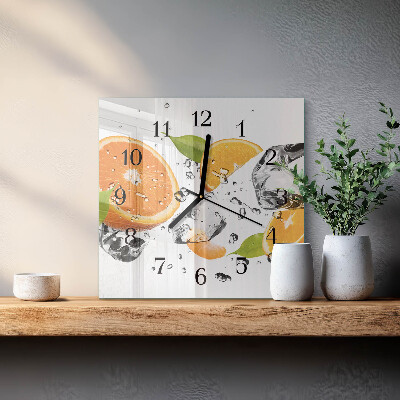 Wanduhr aus glas Orangen
