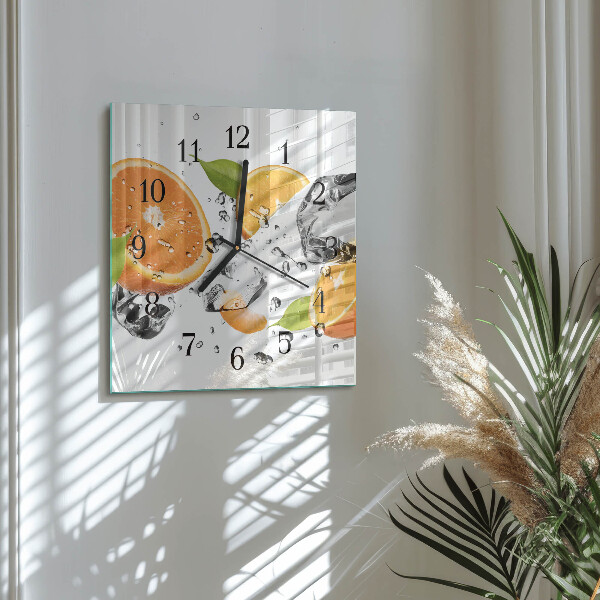 Wanduhr aus glas Orangen