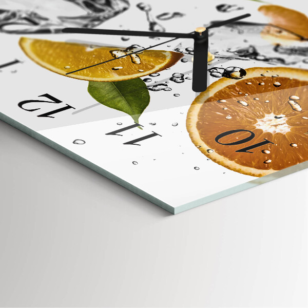 Wanduhr aus glas Orangen