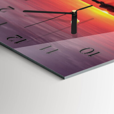 Wanduhr aus glas Sonnenuntergang