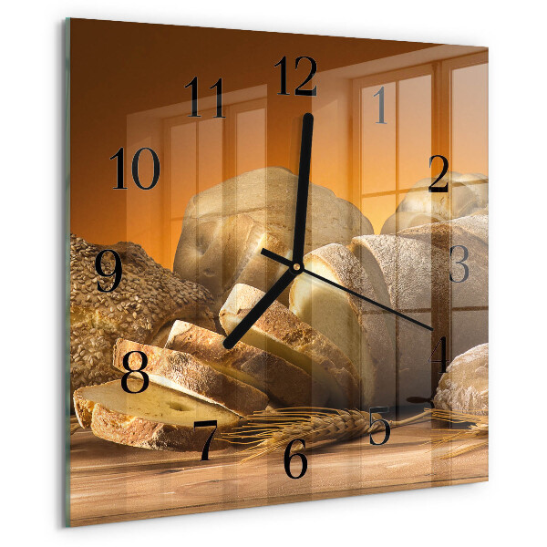 Wanduhr aus glas Brot