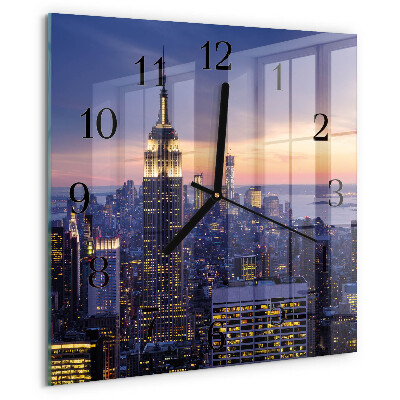Wanduhr aus glas Stadt