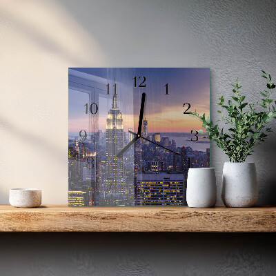 Wanduhr aus glas Stadt